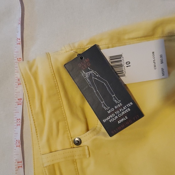 Chaps  soft yellow super stretch ankle pants - Picture 2 of 7